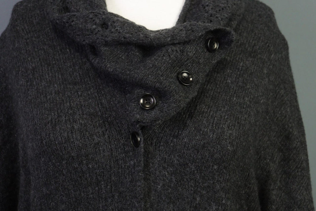 OSKA Gray Lagenlook Obersized Wool Mohair Angora Cardigan Sweater