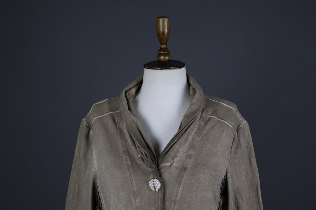 Bottega by Elisa Cavaletti Beige Lagenlook Lightweight Coat Jacket – Size L