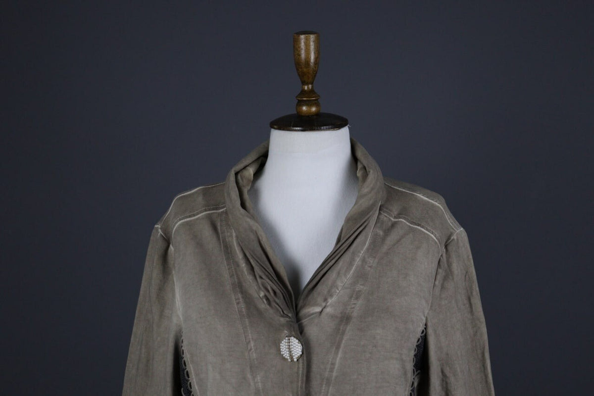 Bottega by Elisa Cavaletti Beige Lagenlook Lightweight Coat Jacket – Size L