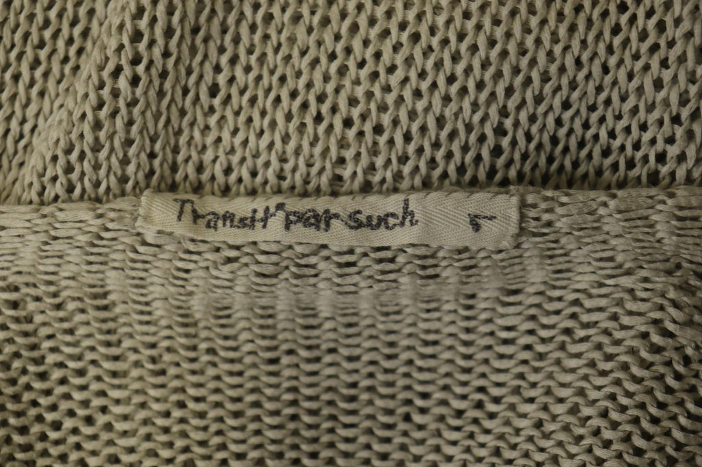 TRANSIT PAR SUCH Tan Open Knit Long Sleeve Round Neck Pullover Sweater – Size 1