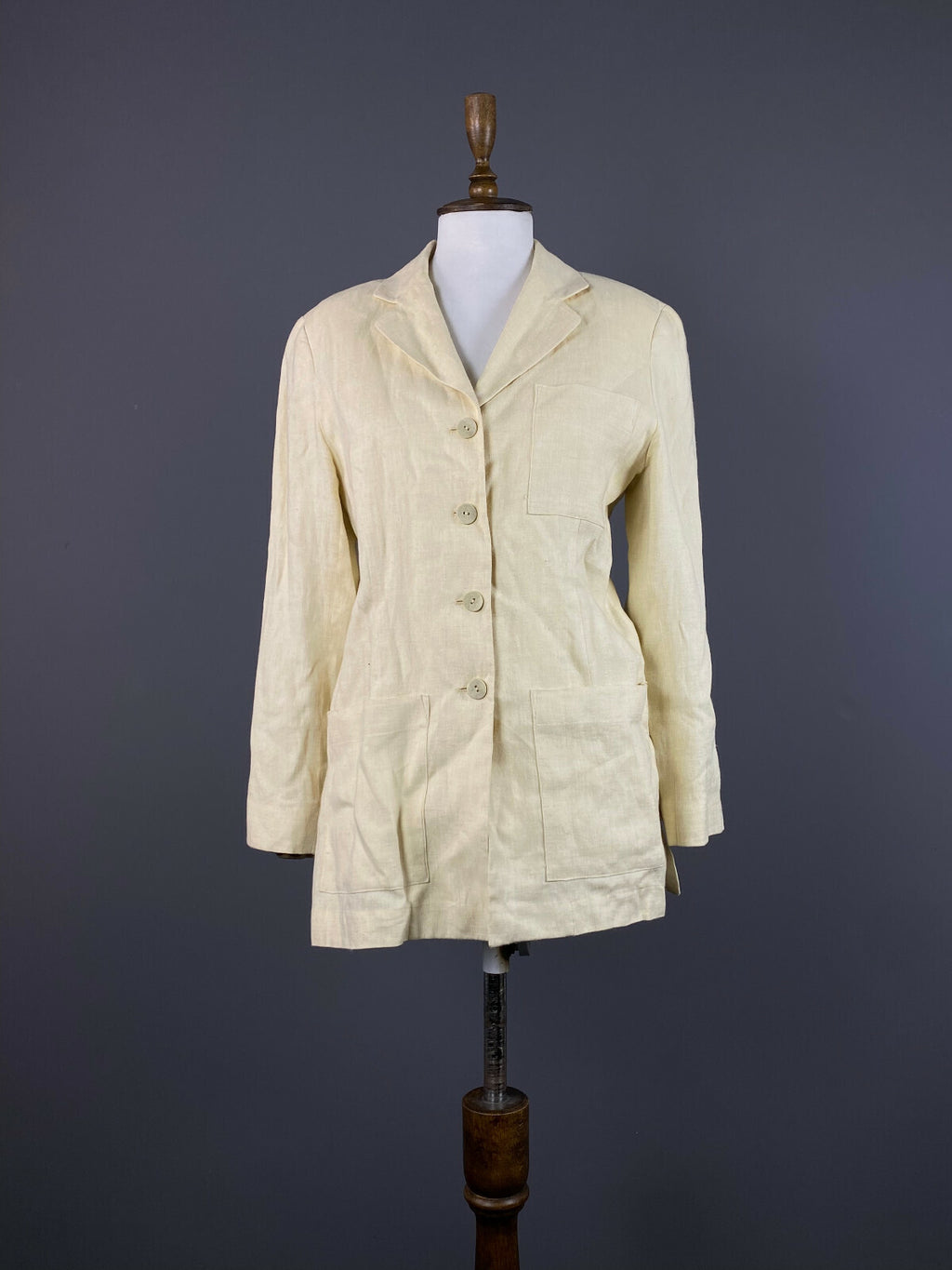 Kenzo Jungle Beige Button Down Blazer Jacket – Women's 38