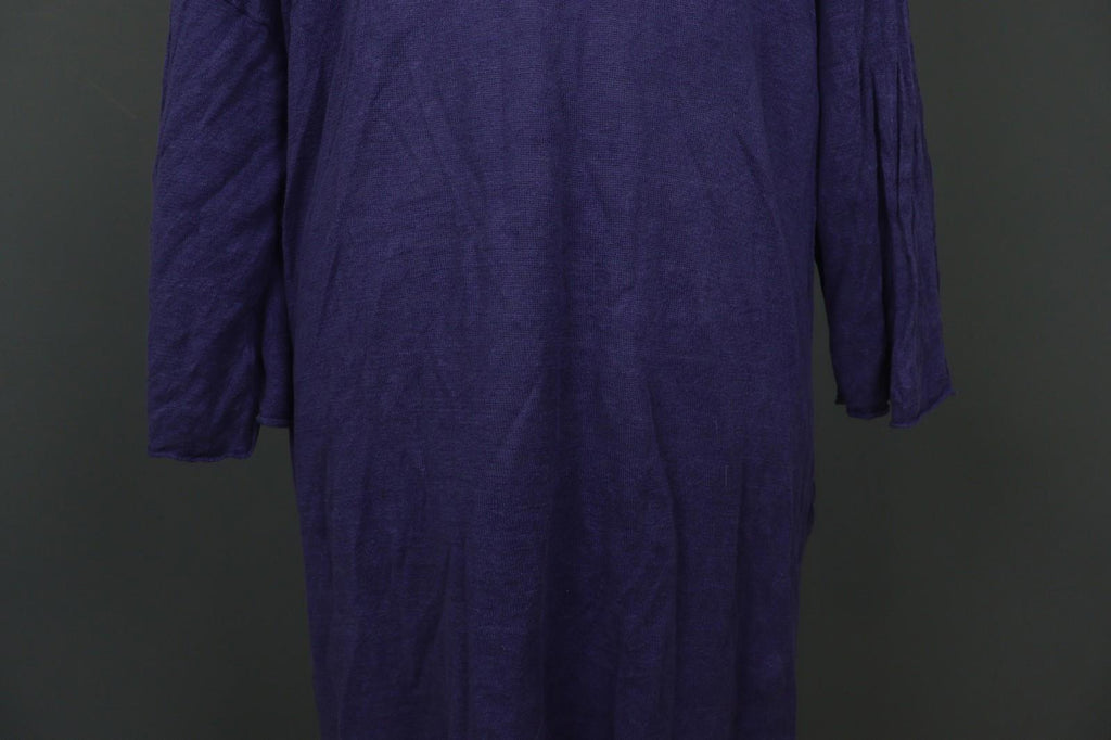GUDRUN SJODEN Purple 100% Linen Relaxed Fit Round Neck Shift Dress – Size 2XL