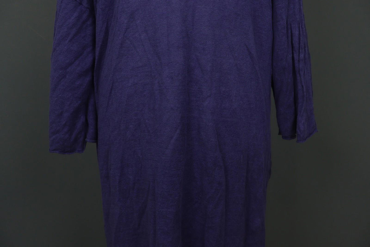 GUDRUN SJODEN Purple 100% Linen Relaxed Fit Round Neck Shift Dress – Size 2XL