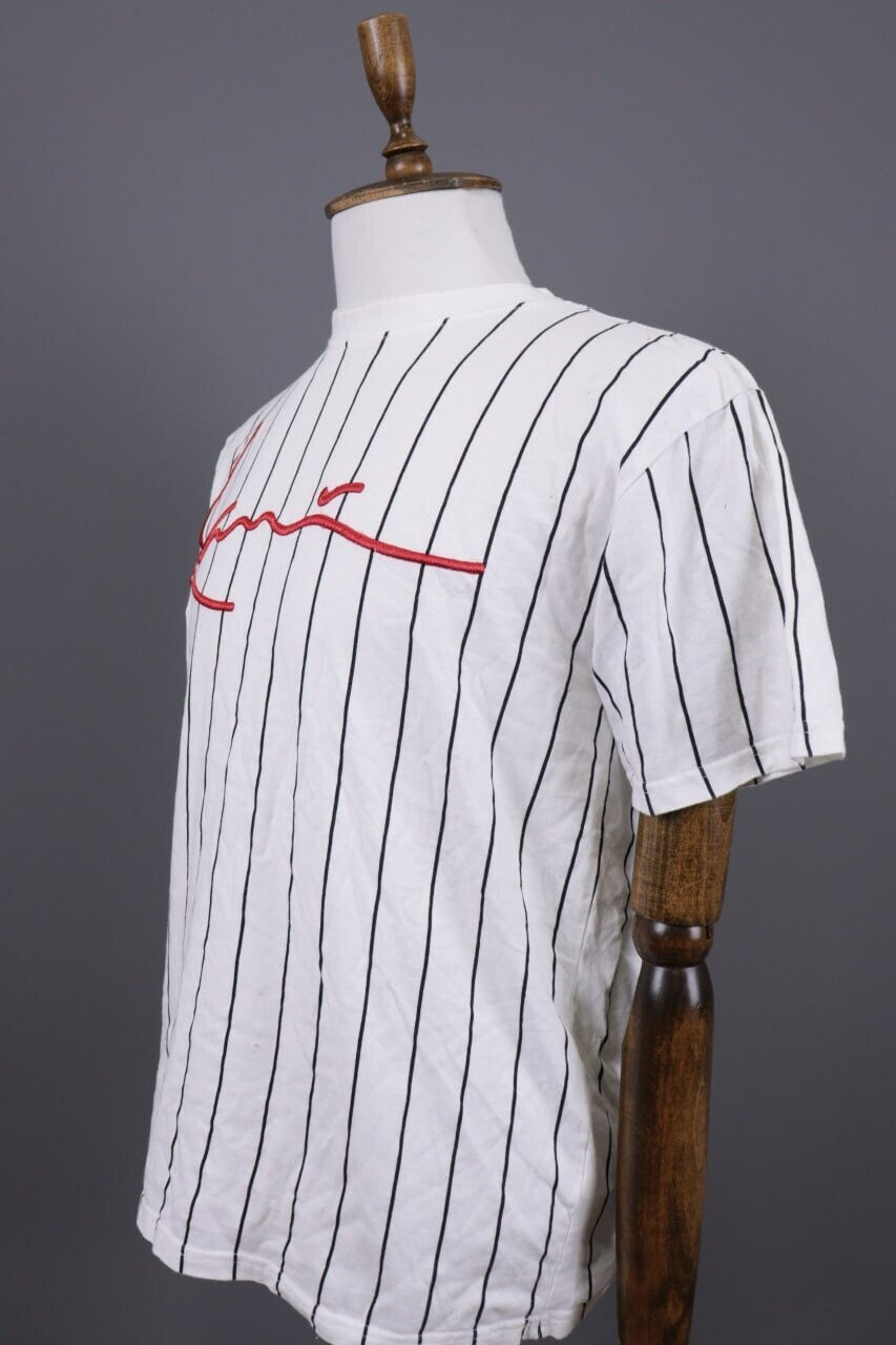 Karl Kani White Embroidered Summer Big Logo Short Sleeve T-shirt – Size XS