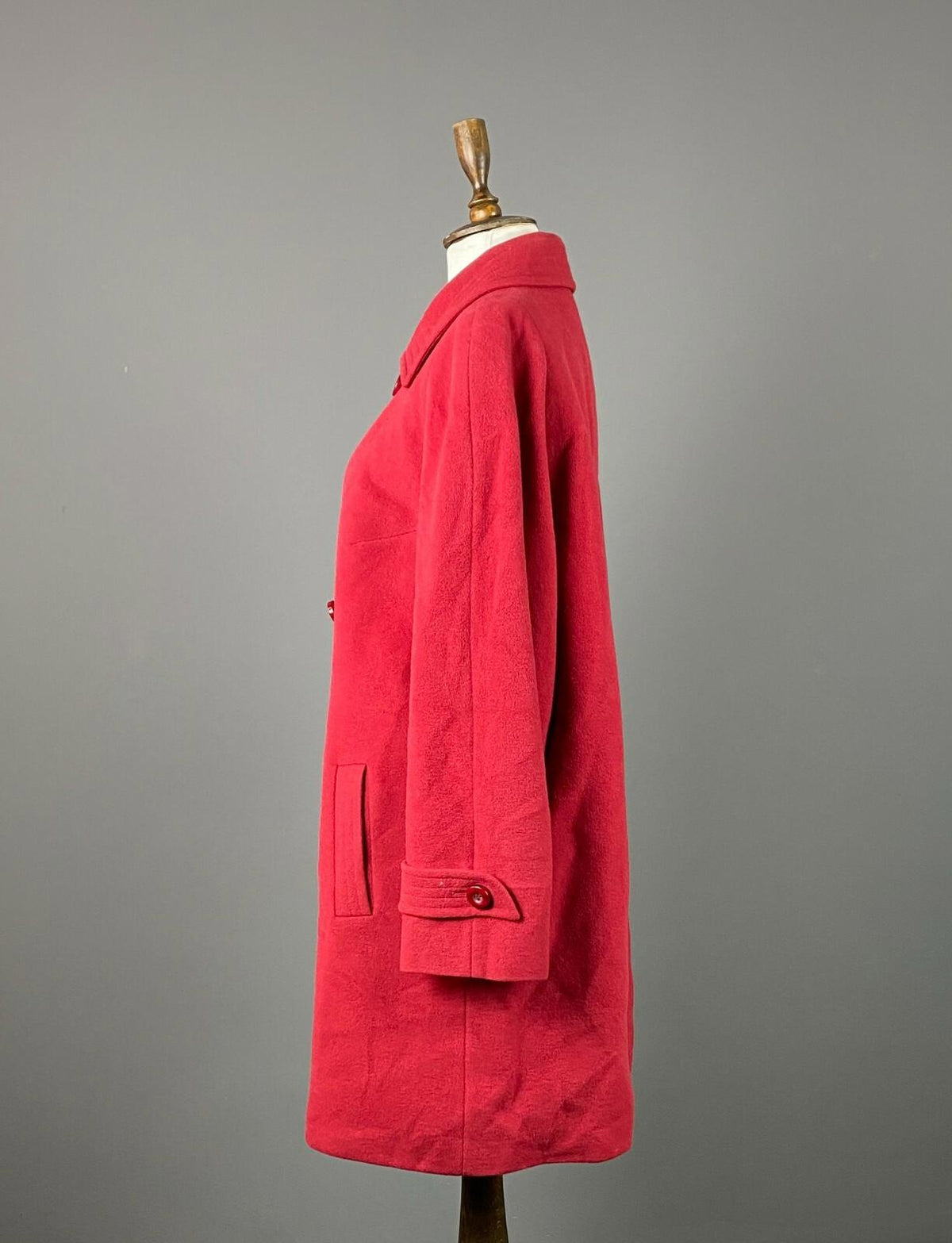 HENSEL & MORTENSEN Red Angora Wool Double Breasted Coat – Size 18