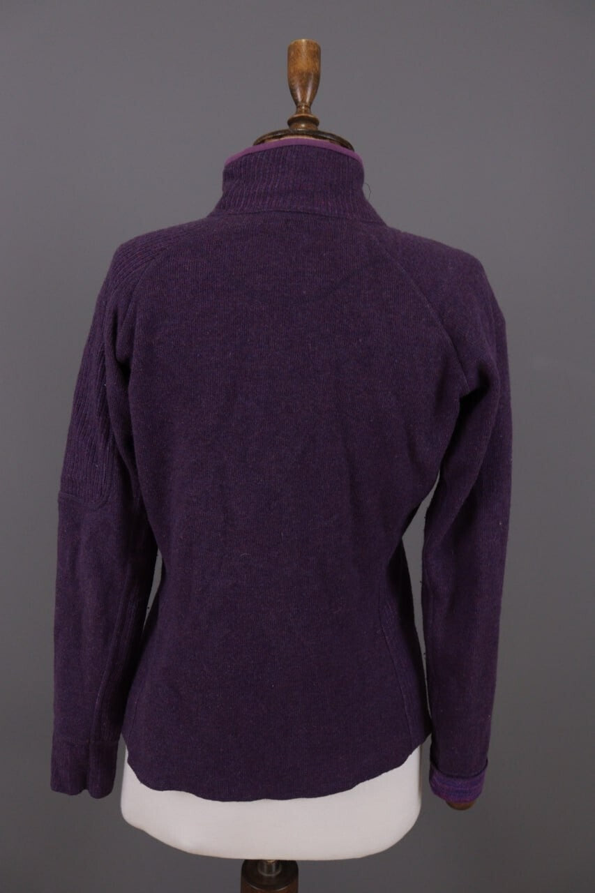 Mountain Hard Wear Purple Wool High Neck Full Zip Fleece Sweater – Size M – Used