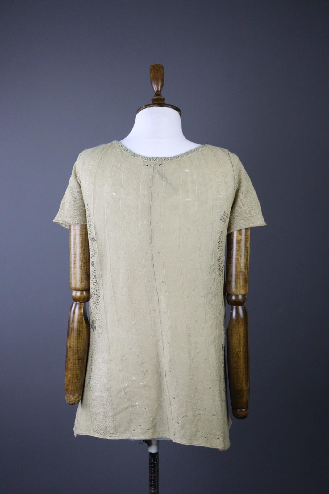 IVKO Crochet Knit Distressed Casual Summer Tunic Blouse Shirt – Size 36