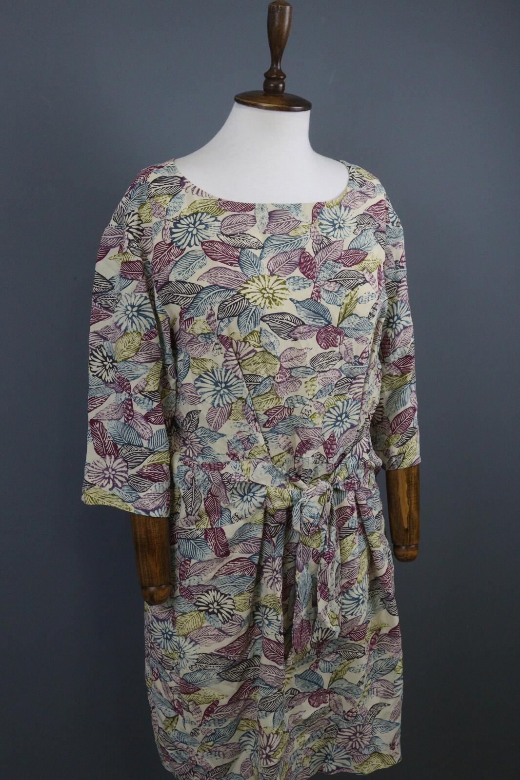 TOAST Multicolor 3/4 Sleeve Round Neck Fit & Flare Dress – Size 14