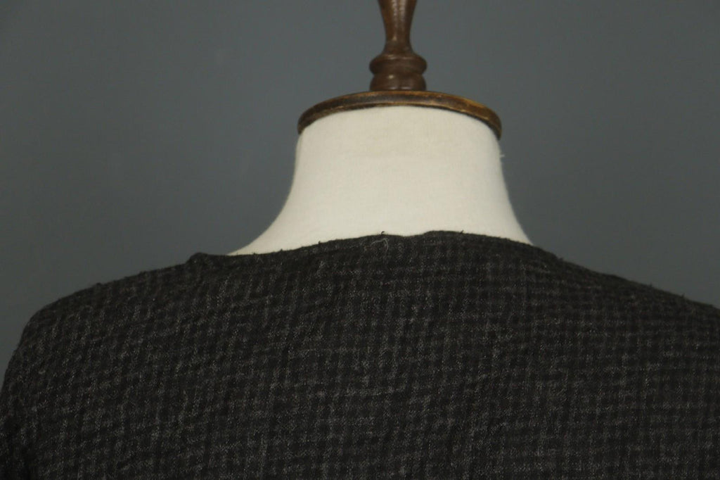BARBARA LANG PARIS Black Crew Neck Long Sleeve Button Front Shirt Dress – Size M