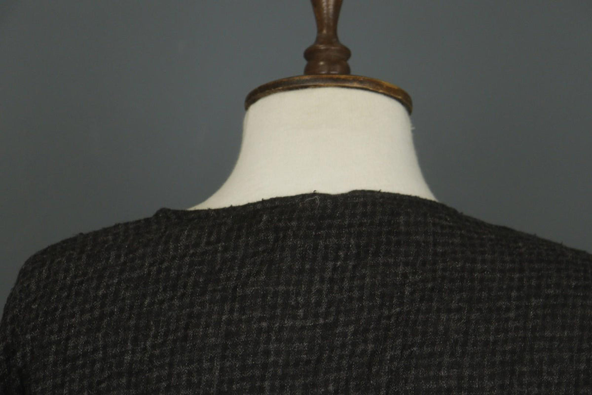 BARBARA LANG PARIS Black Crew Neck Long Sleeve Button Front Shirt Dress – Size M