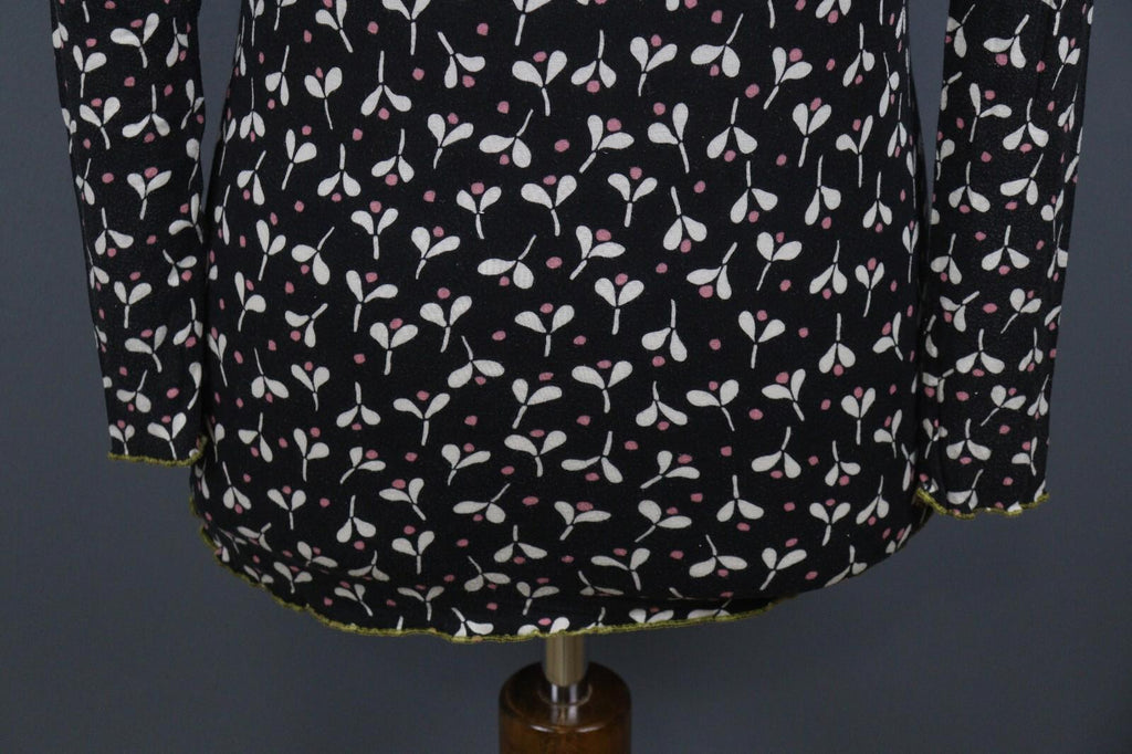 GUDRUN SJODEN Black Geometric Long Sleeve Top Blouse – Size S