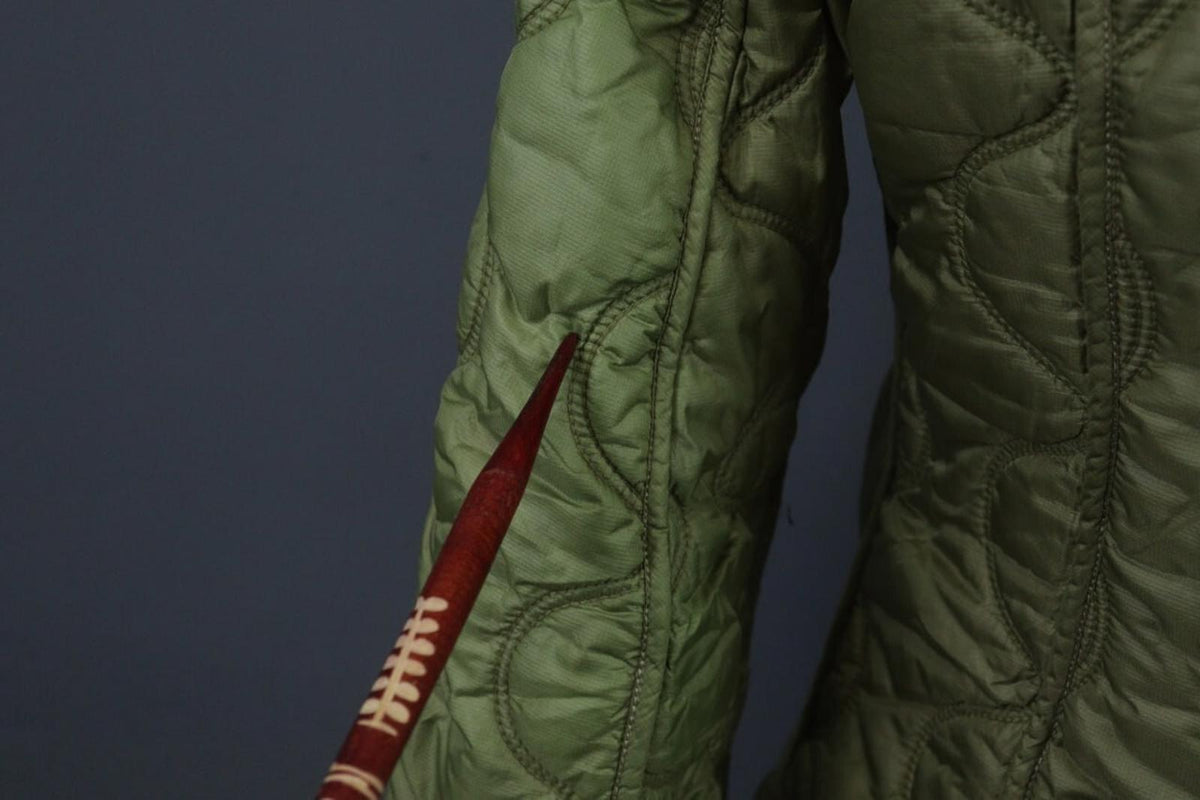 JET SET Green Nylon Long Sleeve Full Zip Snap Button Cuff Quilted Jacket – Size 2