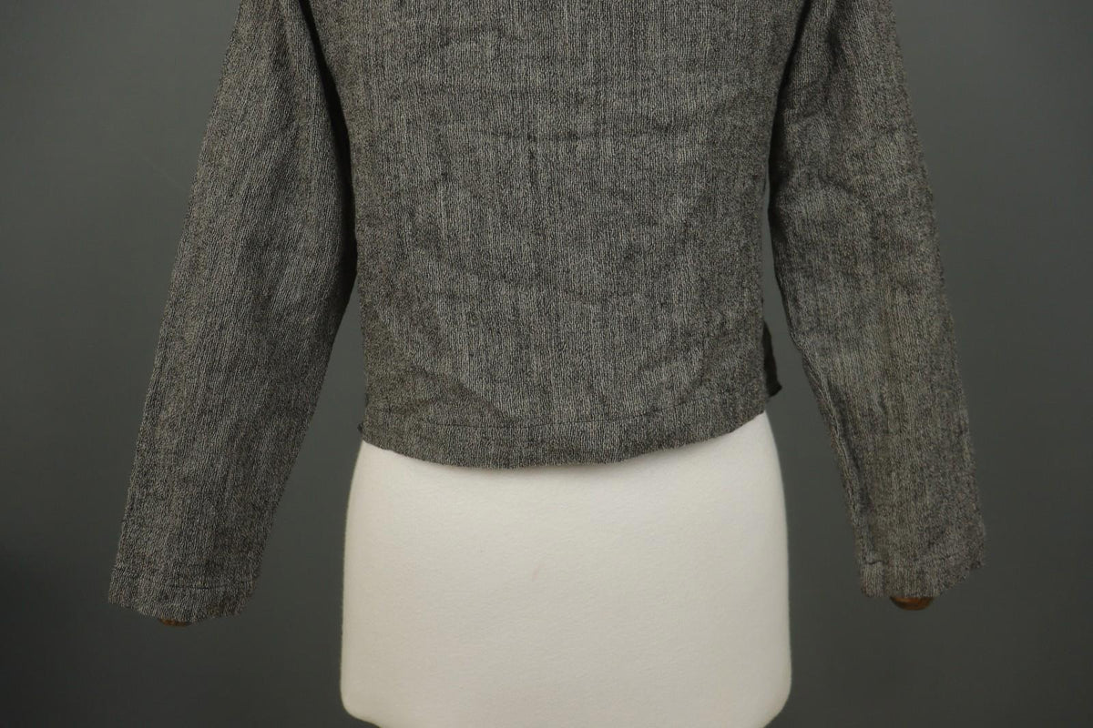 GRIZAS Gray 100% Wool Long Sleeve Knit Winter Ruffle Open Front Cardigan – Size S