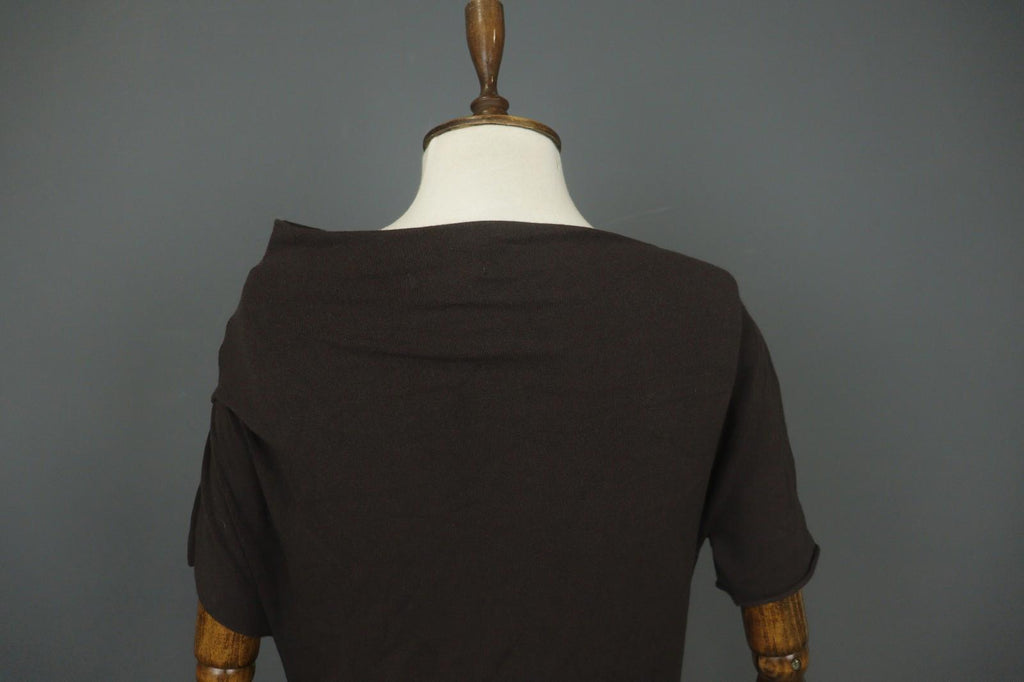 SARAH PACINI Black Viscose Blend Knit Short Sleeve Sweater Dress – Size One Size