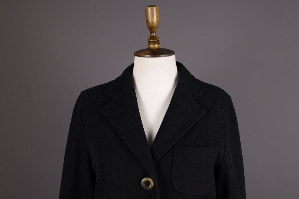 WEEKEND MAX MARA Black Multipocket Wool Tweed Coat – Size I 44 / GB 12 / USA 10