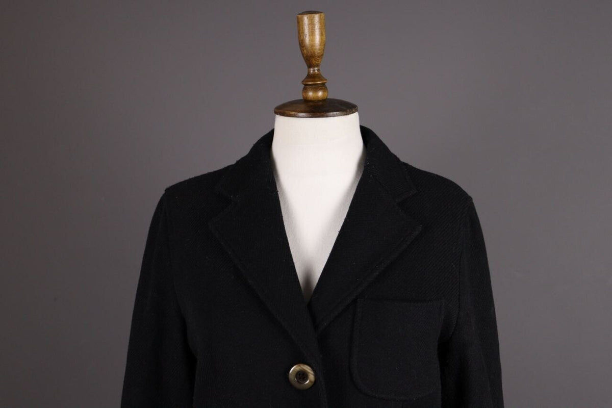 WEEKEND MAX MARA Black Multipocket Wool Tweed Coat – Size I 44 / GB 12 / USA 10