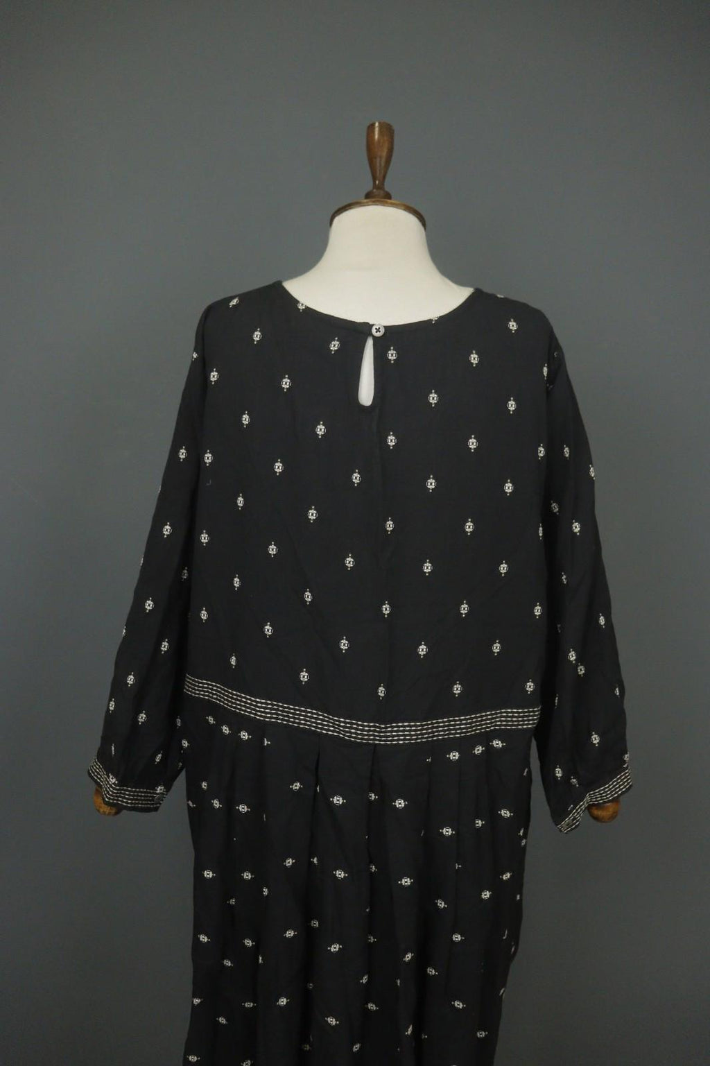 GUDRUN SJODEN Black 100% Organic Cotton Long Sleeve Sheath Dress – Size M/L