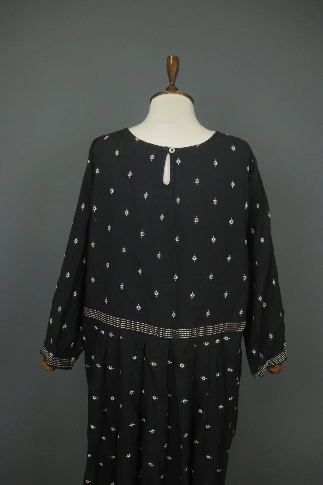 GUDRUN SJODEN Black 100% Organic Cotton Long Sleeve Sheath Dress – Size M/L
