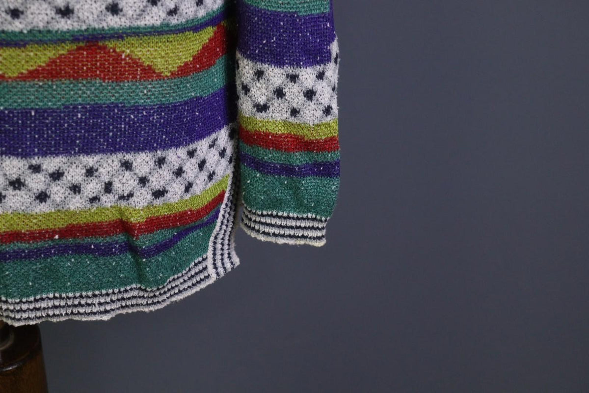 MISSONI SPORT Multi Striped Cotton Knitted Long Sleeve Pullover Sweater – Size 44