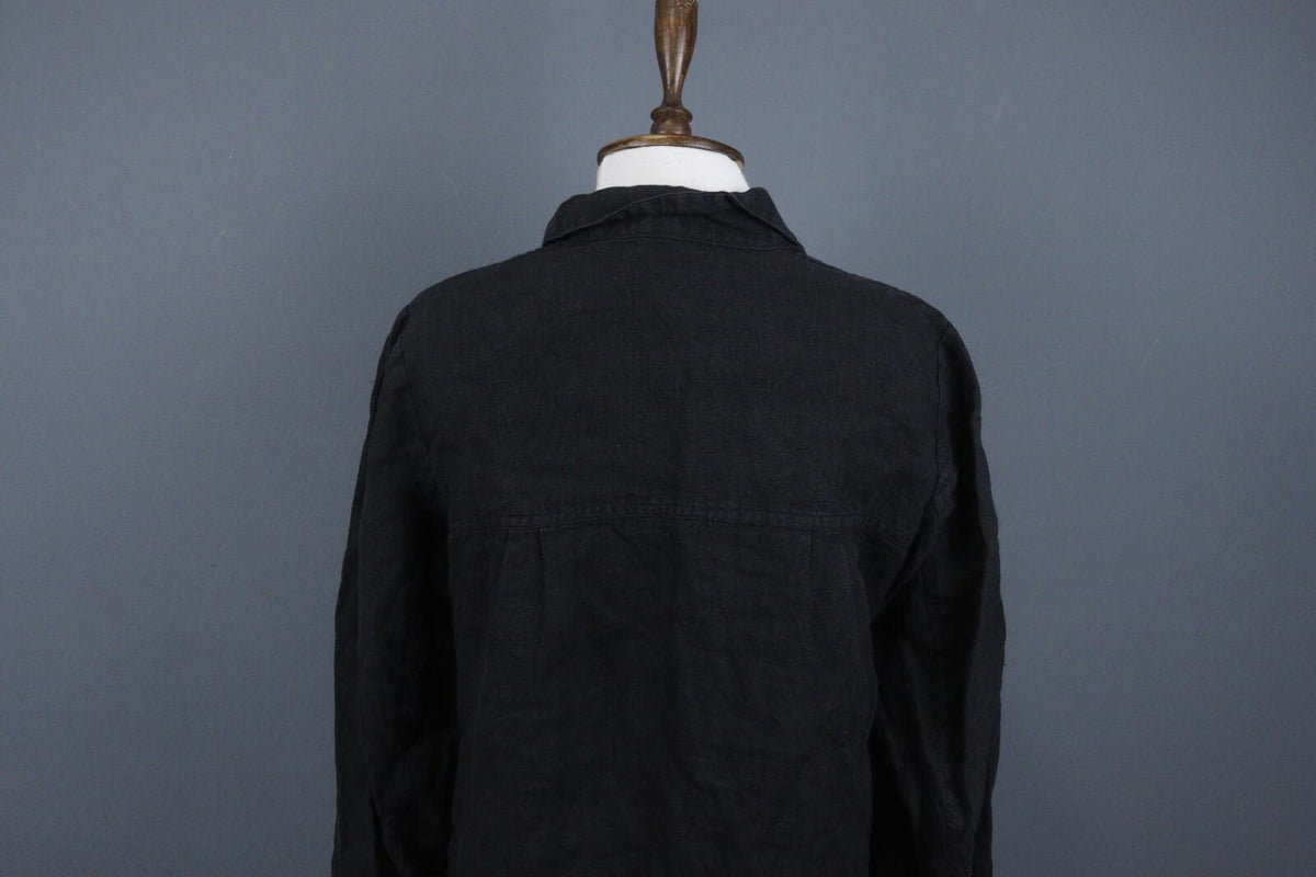 GUDRUN SJODEN Black Long Sleeve Casual Button Up Shirt – Size S