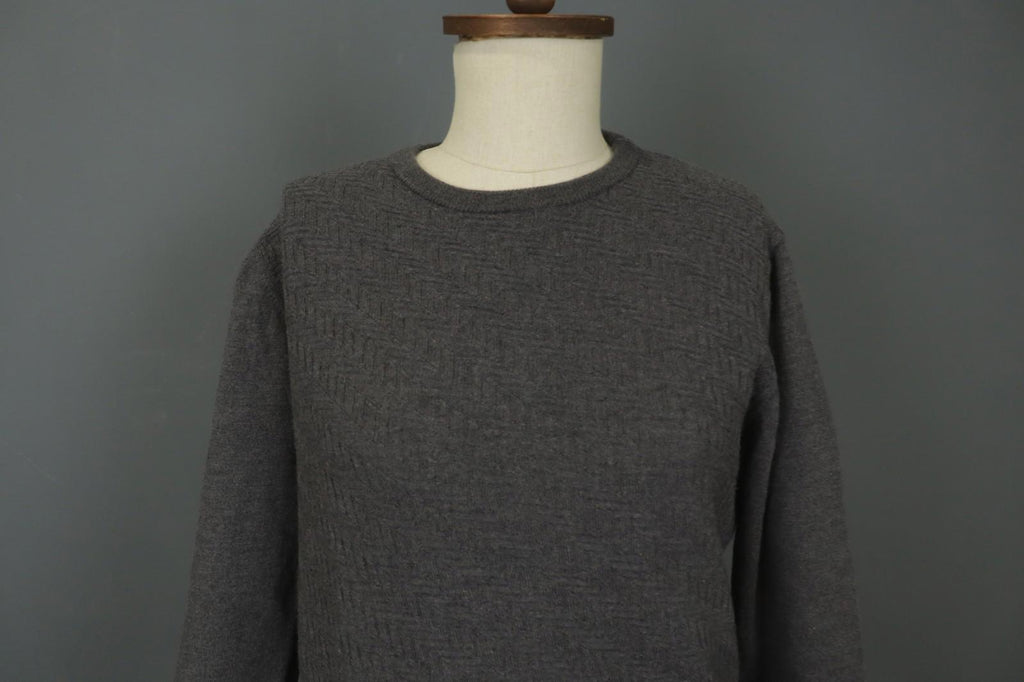 ROBERTO CAVALLI Gray Wool Knitted Raglan Sleeve Crew Neck Pullover Sweater Sz M