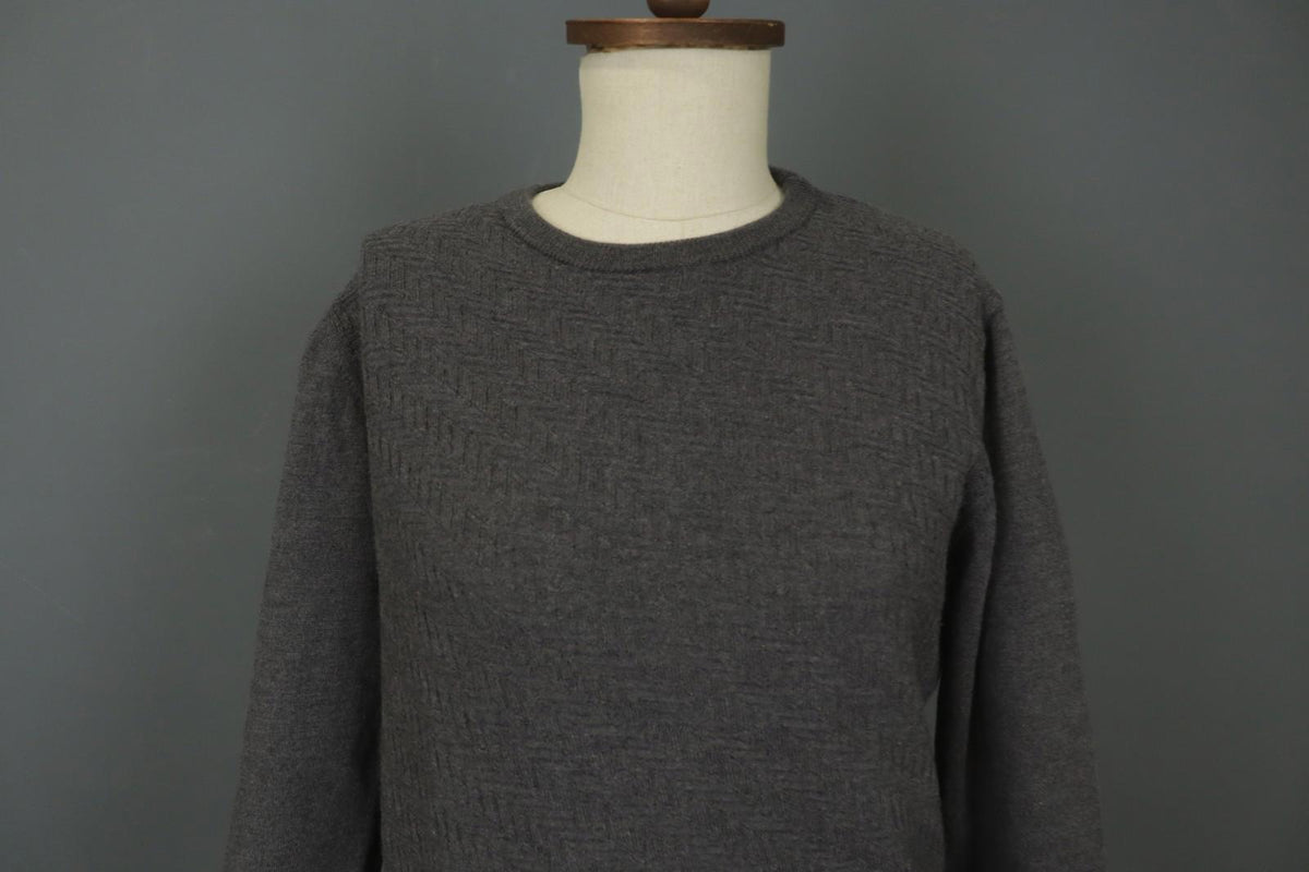 ROBERTO CAVALLI Gray Wool Knitted Raglan Sleeve Crew Neck Pullover Sweater Sz M