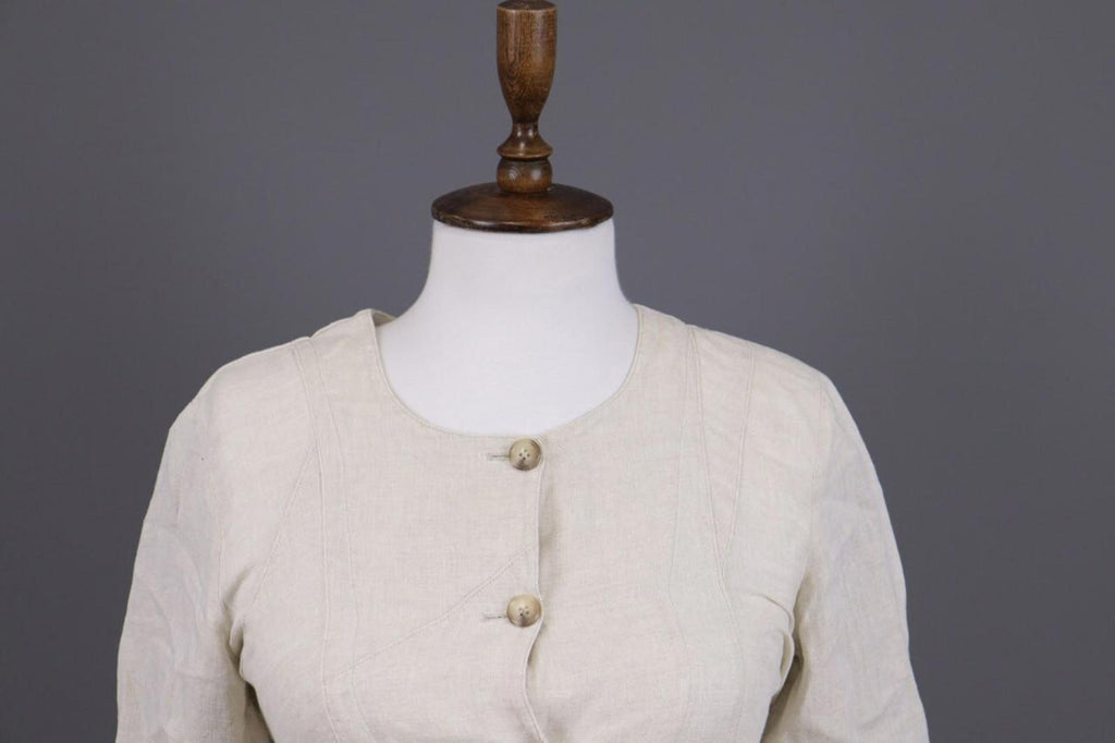 IVAN GRUNDAHL Beige Linen Button Down Lightweight Blazer Jacket – Size 36 S