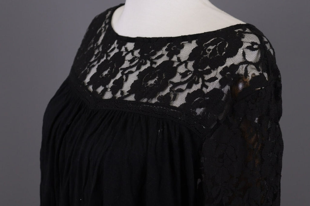 Denim & Supply Ralph Lauren Black Mesh Floral Blouse Top – Size XL