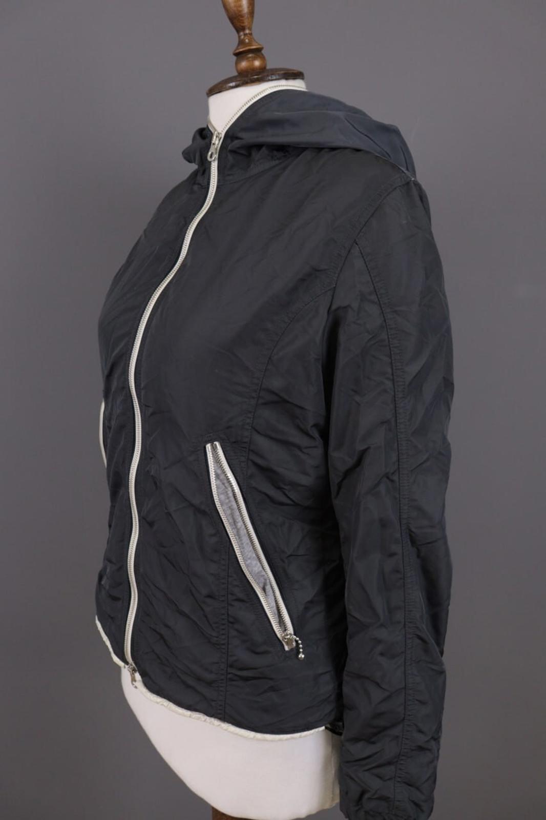 DUVETICA Blue Nylon Lightweight Hooded Full Zip Jacket – Size 46