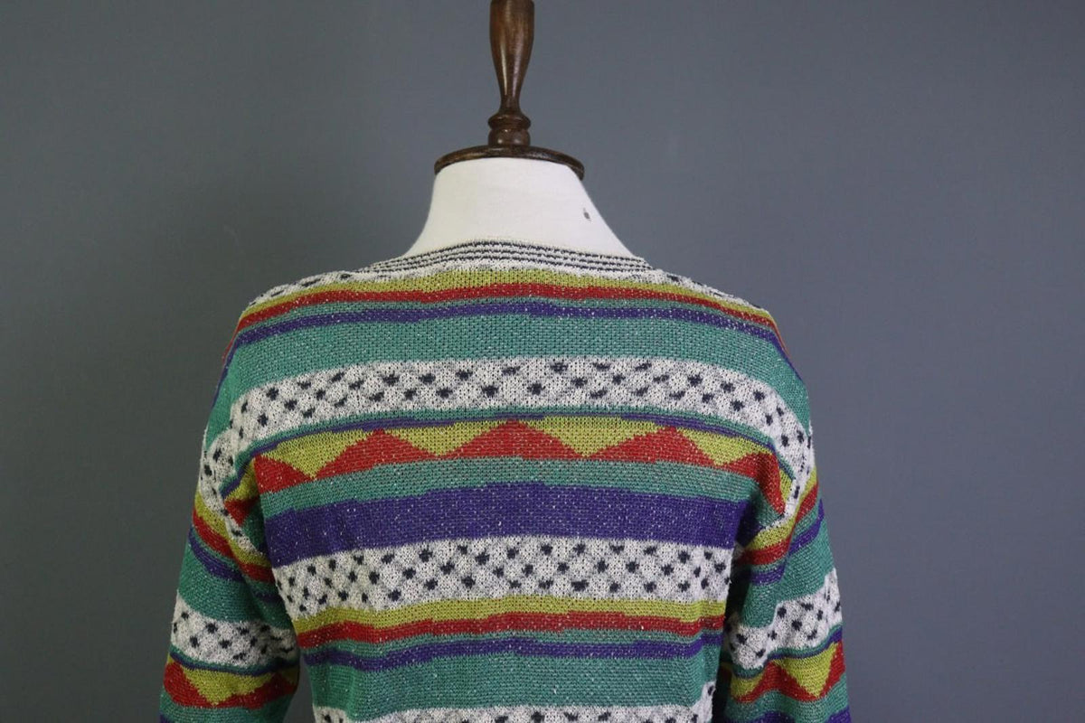 MISSONI SPORT Multi Striped Cotton Knitted Long Sleeve Pullover Sweater – Size 44