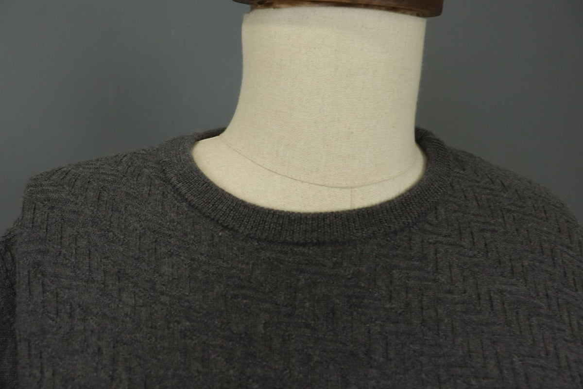 ROBERTO CAVALLI Gray Wool Knitted Raglan Sleeve Crew Neck Pullover Sweater Sz M