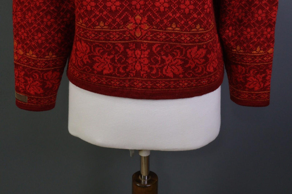 DALE OF NORWAY Red Geometric Wool Knit Button Cardigan Sweater – Size 3