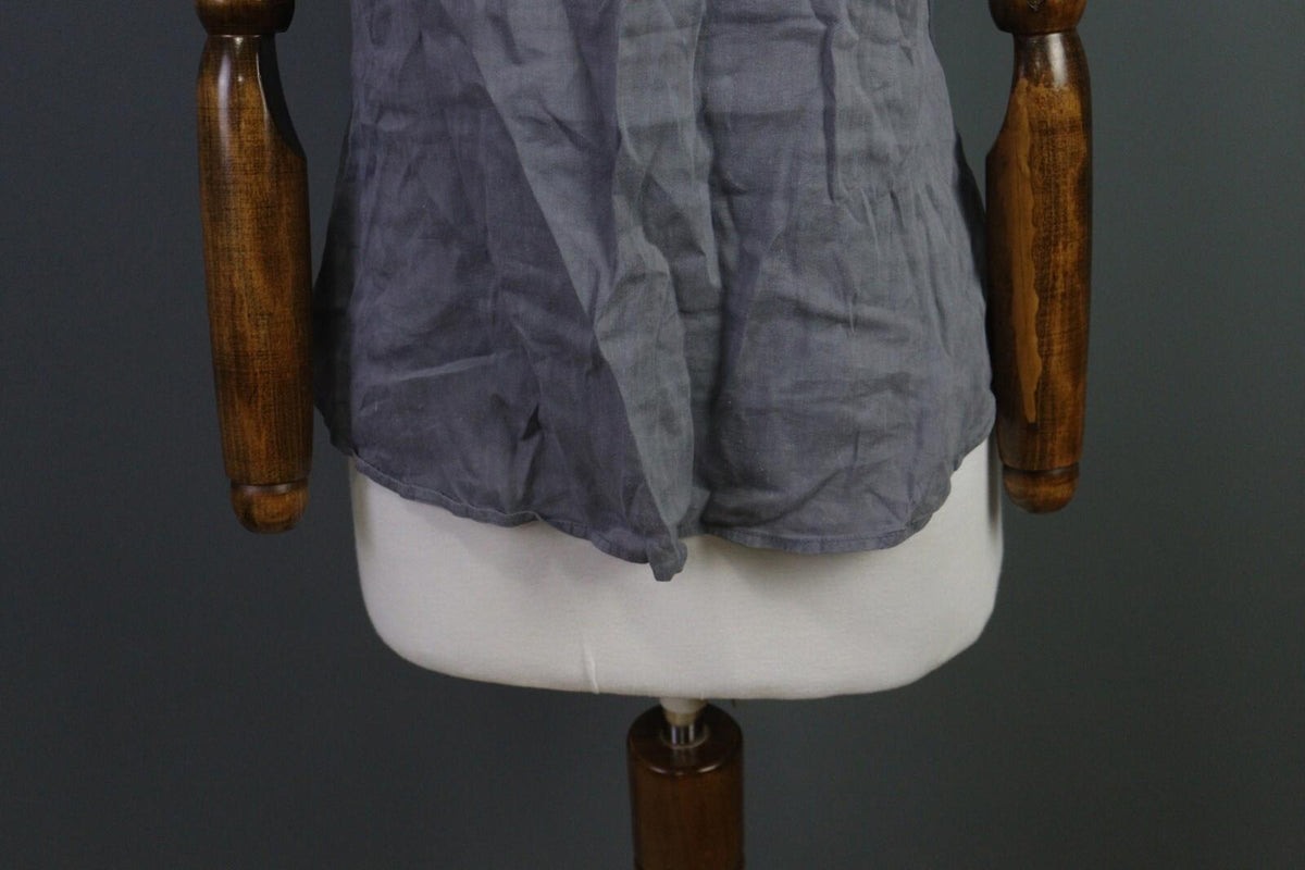 MARITH FRANCOIS GIRBAULD Gray Linen Rayon Tank Top Blouse Cropped Shirt – Size 29
