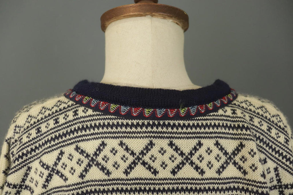 DALE OF NORWAY Multi Fair Isle Wool Knitted Button Front Ski Sweater – Size M