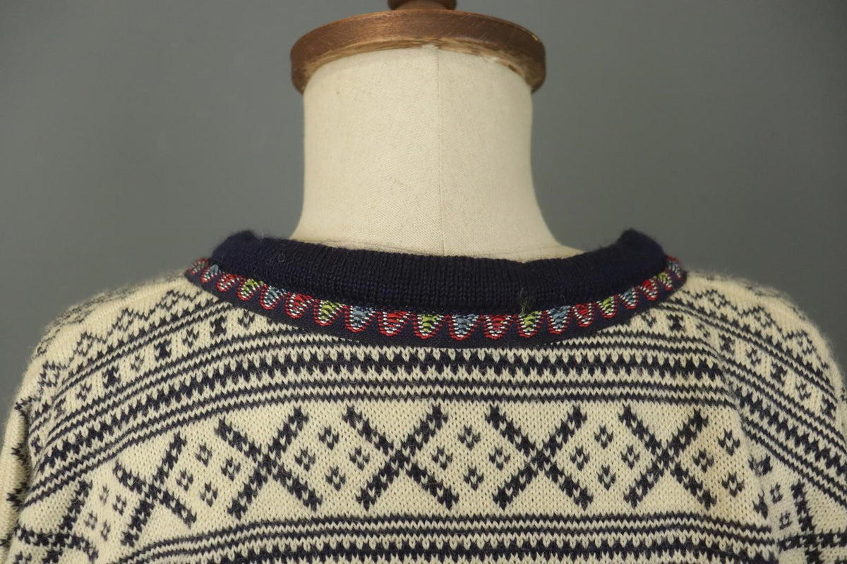 DALE OF NORWAY Multi Fair Isle Wool Knitted Button Front Ski Sweater – Size M
