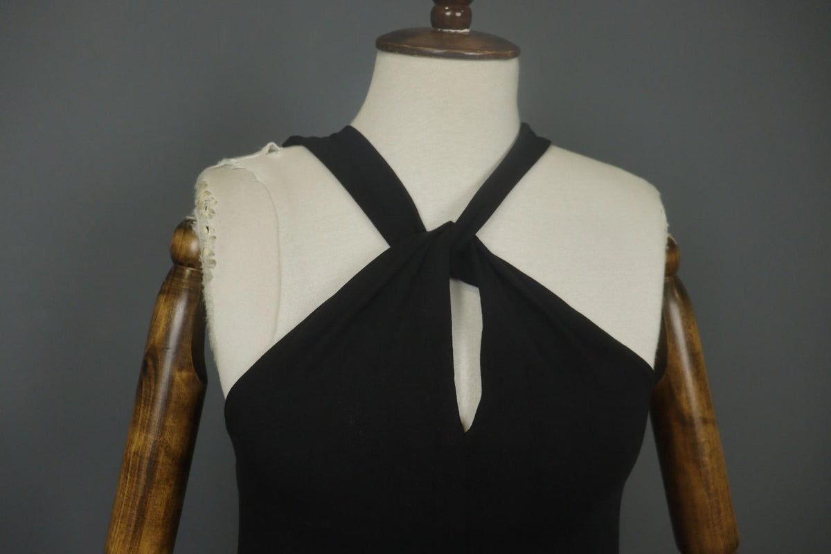 SEZANE Black Cotton Sleeveless Halter Neck Party/Cocktail Bodycon Dress – Size S