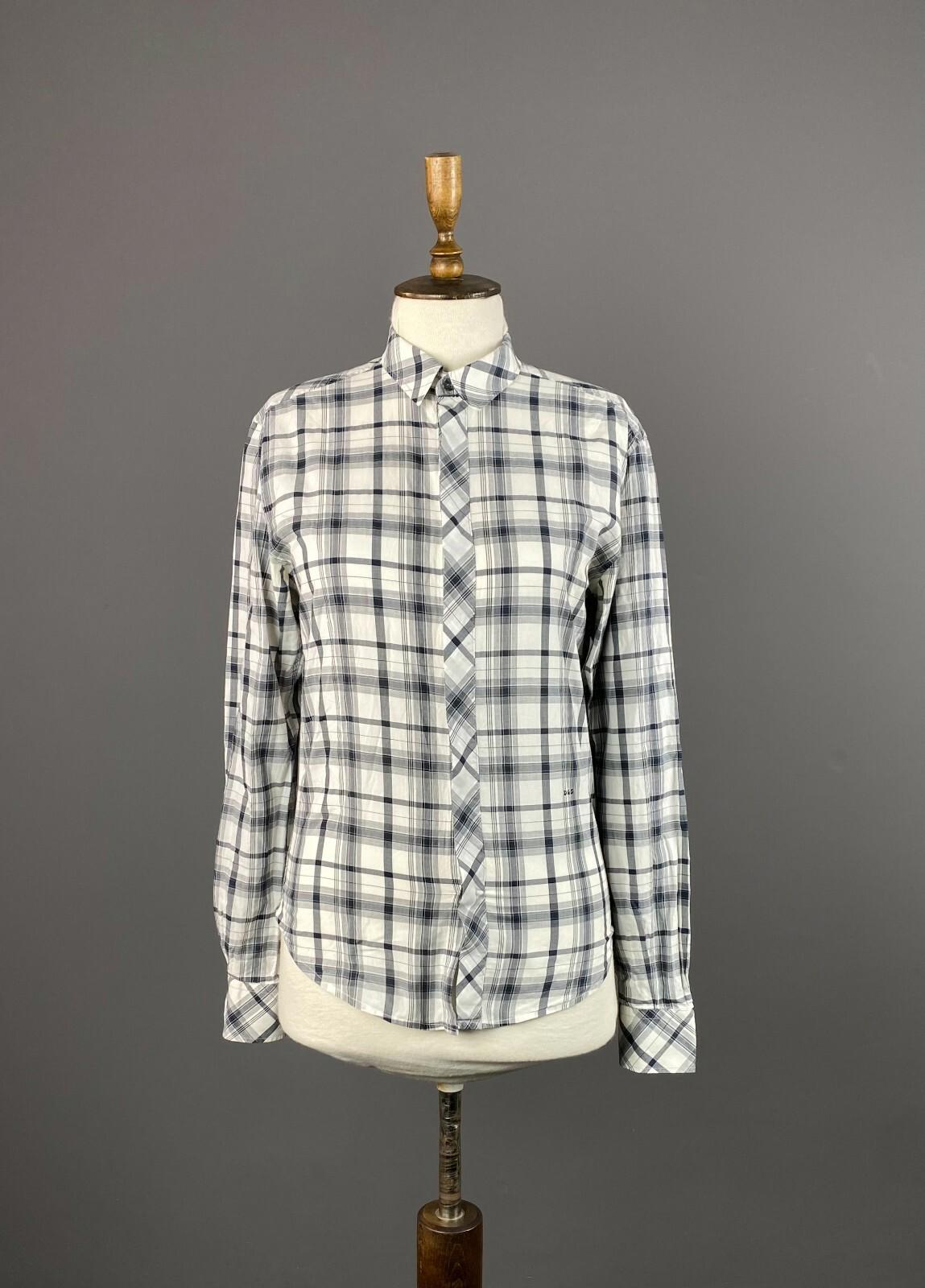 DOLCE&GABBANA White Check Button Up Long Sleeve Shirt – Women's S