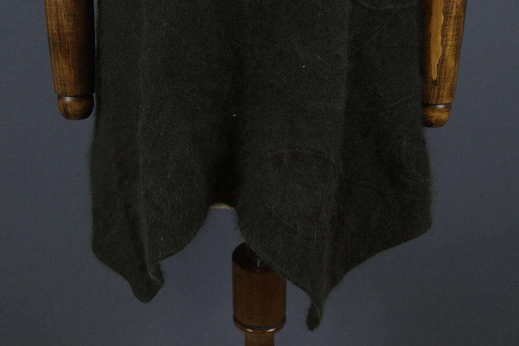 SARAH PACINI Green Angora Knit Sleeveless Shirt Tunic Top One Size