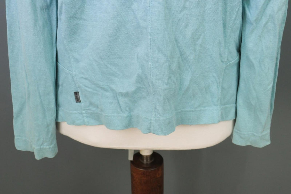 OSKA Blue Regular Fit V-Neck Raglan Sleeve Button Front Cardigan Sweater – Size 4