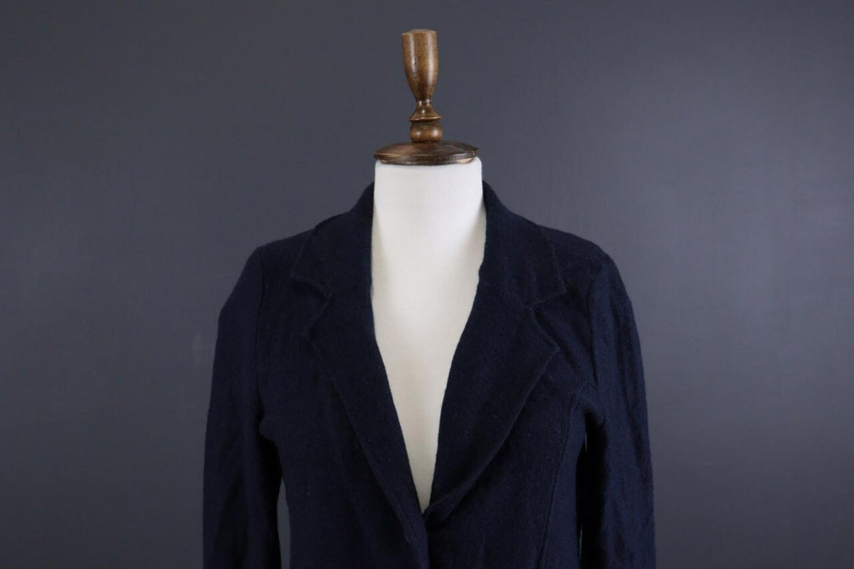 SONIA RYKIEL Blue Knit Single Breasted Blazer Jacket – Size M – Used