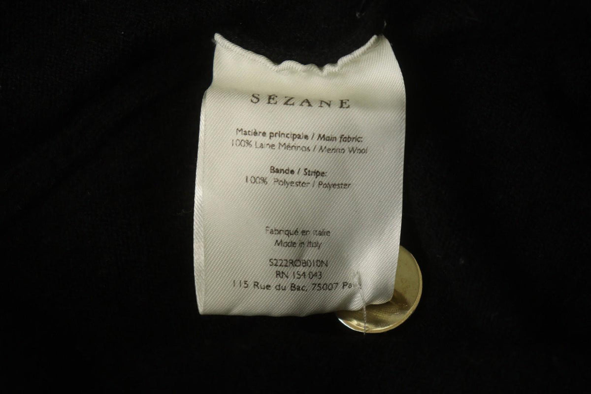 SEZANE Black Turtleneck Raglan Sleeve Button Detailed Pullover Sweater – Size S