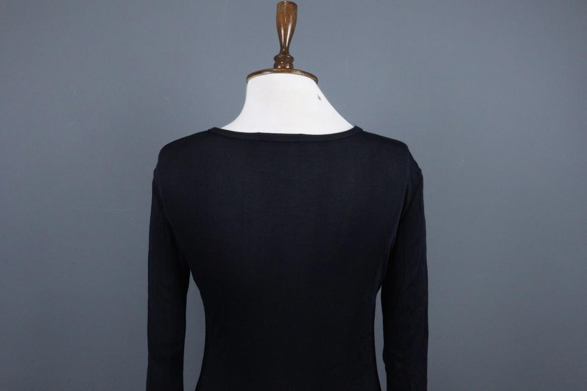 MARITHE+FRANCOIS GIRBAUD Black Viscose Raglan Sleeve Pullover Sweater – Size 38
