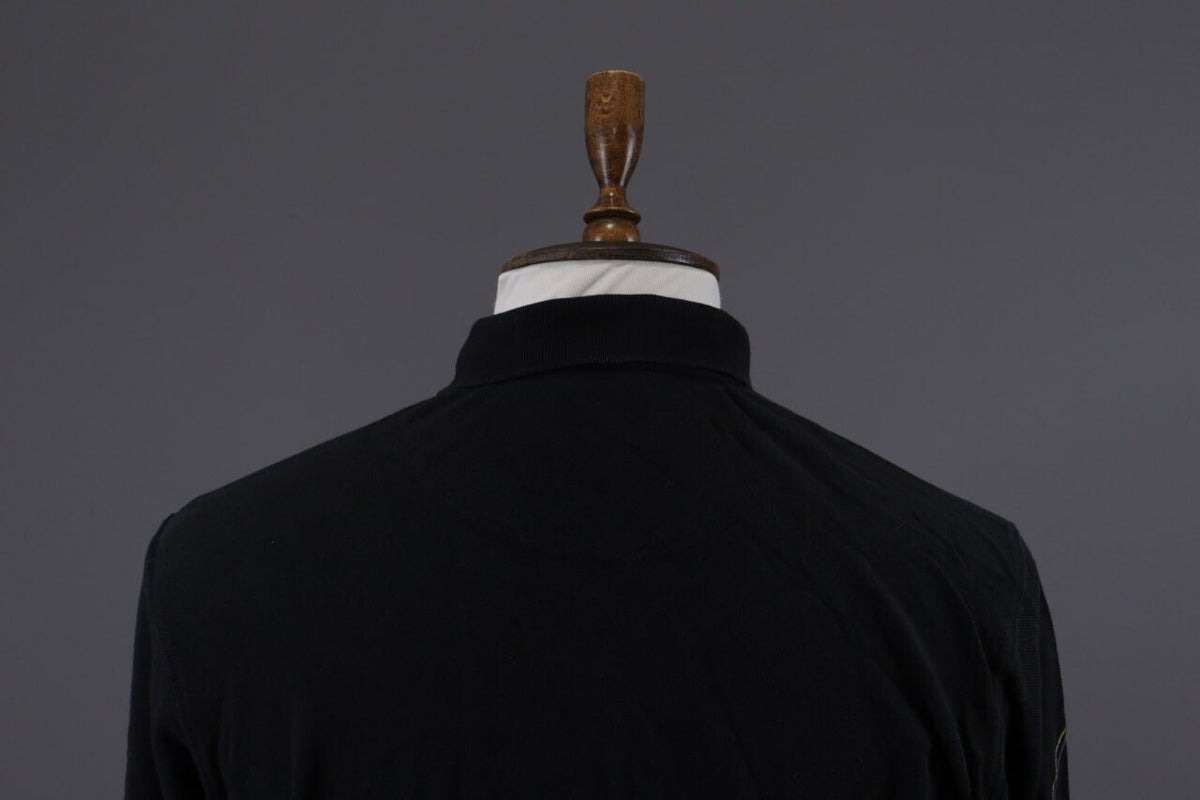 La Martina Buenos Aires #4 Black Long Sleeve Rugby Polo Shirt – Size XXL