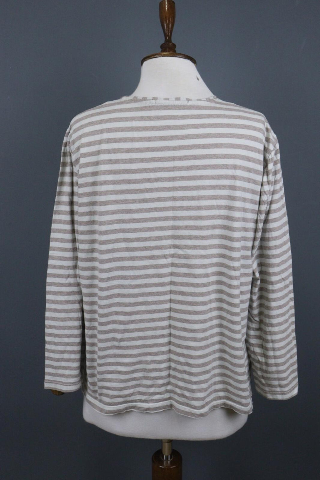 GUDRUN SJODEN Gray White Long Sleeve Stretch Blouse Top – Size L