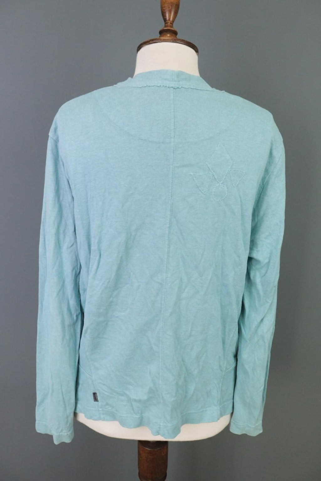 OSKA Blue Regular Fit V-Neck Raglan Sleeve Button Front Cardigan Sweater – Size 4