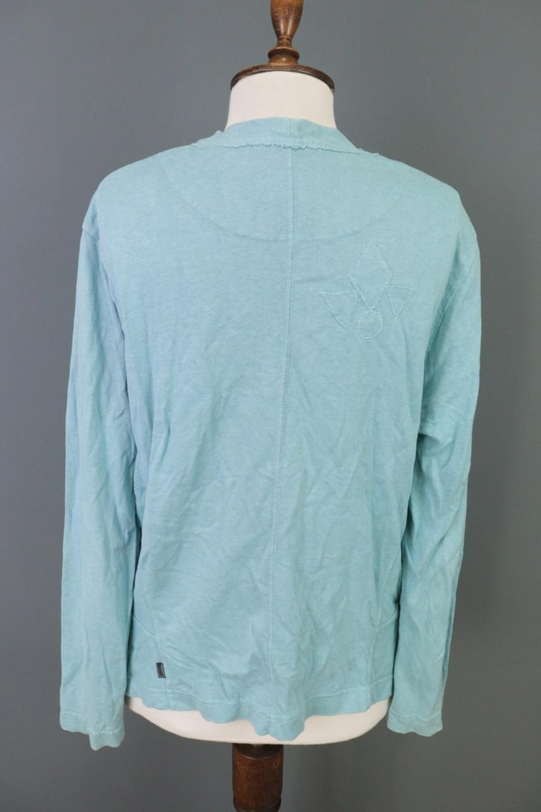 OSKA Blue Regular Fit V-Neck Raglan Sleeve Button Front Cardigan Sweater – Size 4