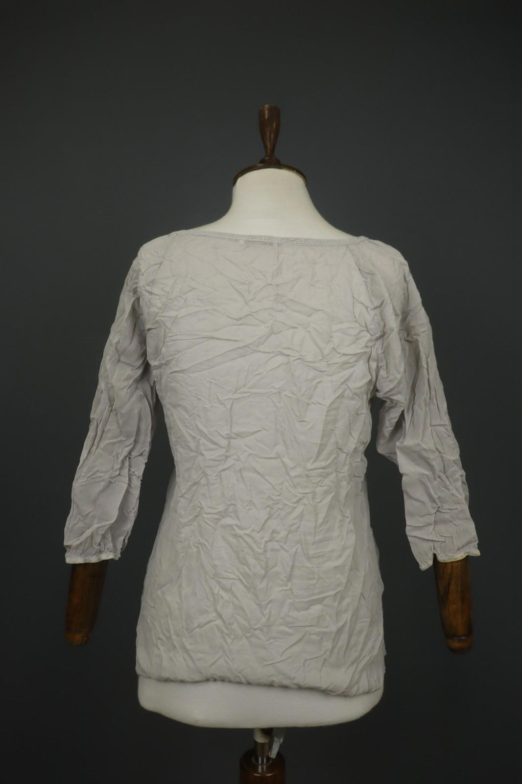 JOHNNY WAS Multi Embroidered Floral Long Sleeve Button Tunic Blouse Top S/M