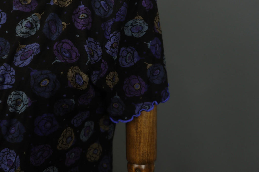 GUDRUN SJODEN Multi Floral Short Sleeve Round Neck Pullover T-Shirt Top – Size M