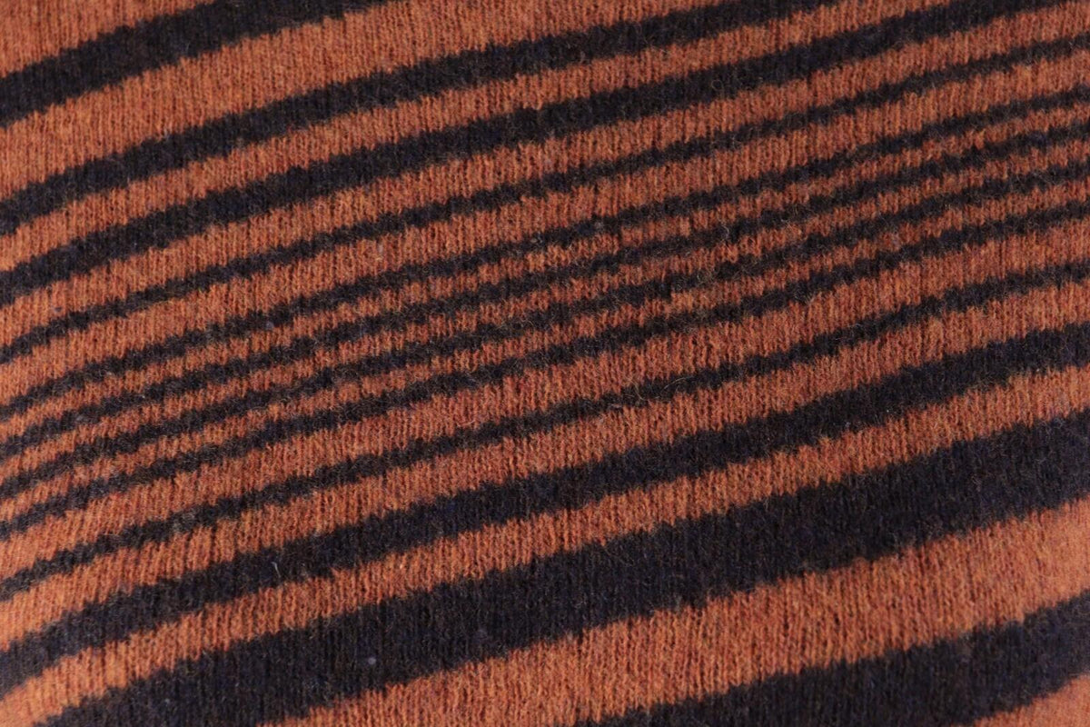 VERSACE JEANS COUTURE Orange Striped Wool Knit Long Sleeve Sweater – Size XL