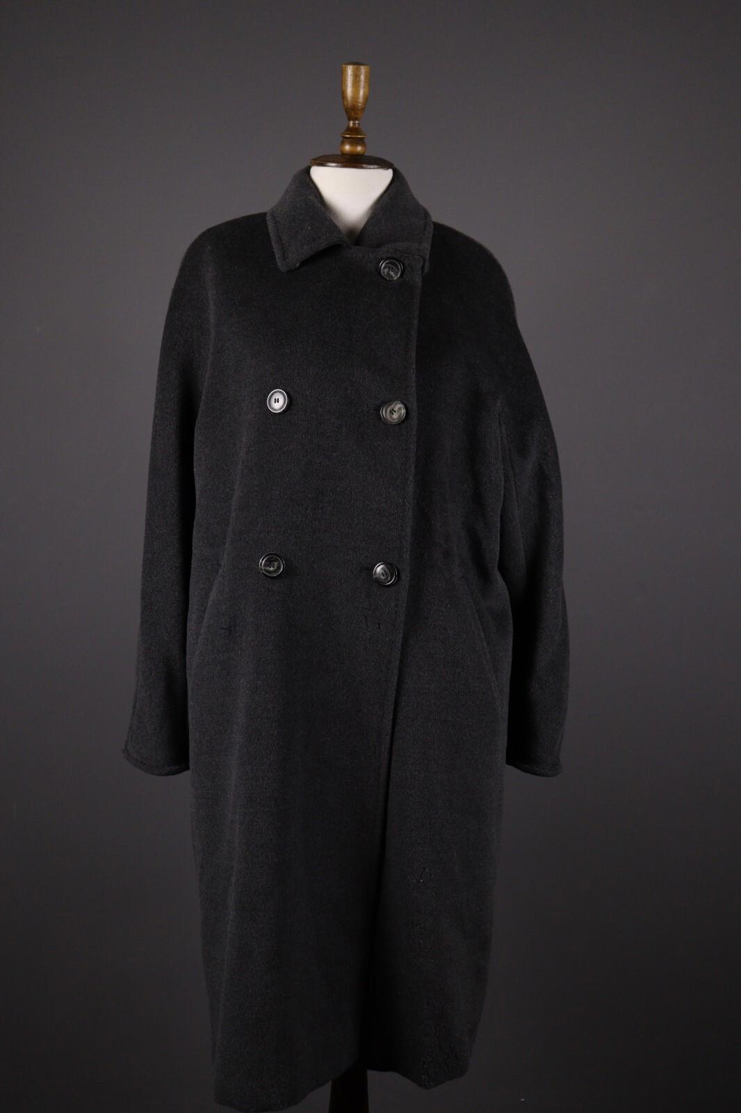 MAX MARA Gray Wool Double Breasted Relaxed Overcoat – Size US 10